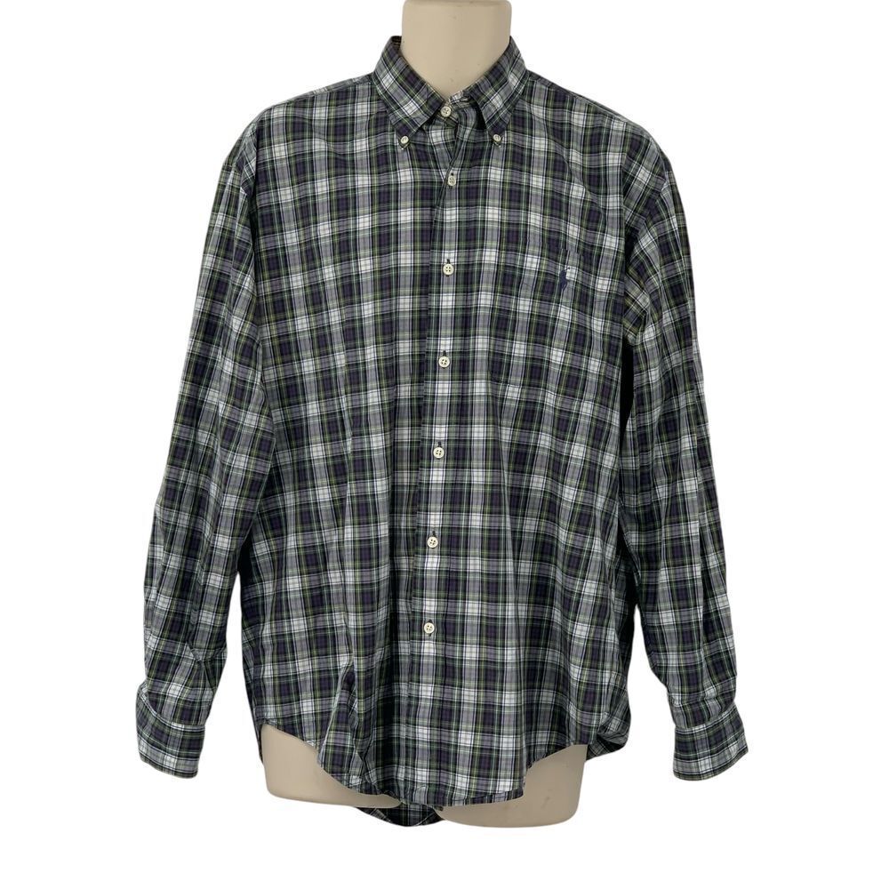 Ralph Lauren Bartlett Men's Long‎ Sleeve Button-Down Shirt Green/Purple Plaid M